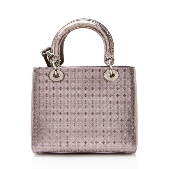 Dior Micro Cannage Metallic Calfskin Lady Dior Medium Tote - Picture 3 of 10